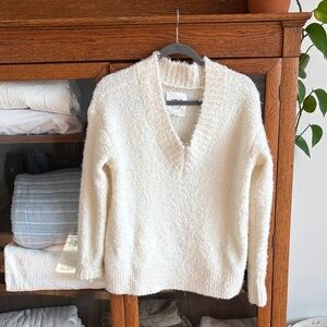 Aerie Cream V-Neck Sweater